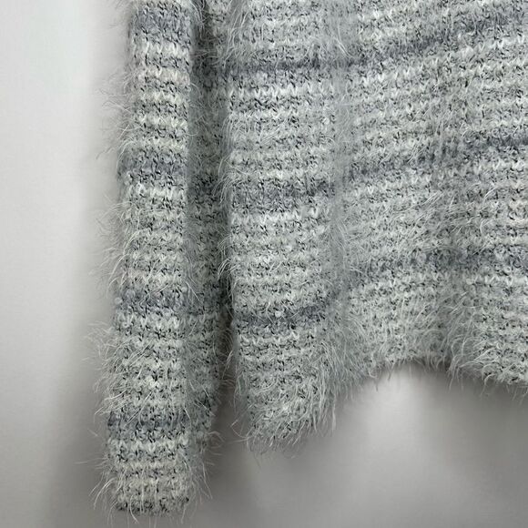 Loft Gray White Wool Fuzzy Sweater XL #D0958 - Picture 8 of 14